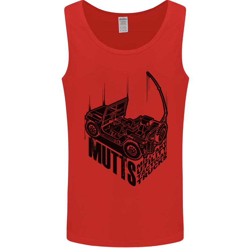 MUTTS Military Utility Tactical Trucks 4x4 Mens Vest Tank Top Red