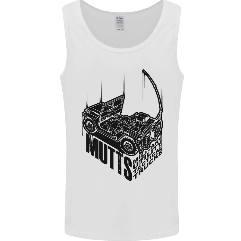 MUTTS Military Utility Tactical Trucks 4x4 Mens Vest Tank Top White