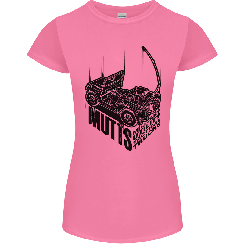 MUTTS Military Utility Tactical Trucks 4x4 Womens Petite Cut T-Shirt Azalea