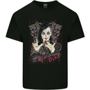 M'a Bike Skull Biker DotD Sugar Motorcycle Kids T-Shirt Childrens Black