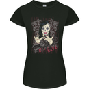 M'a Bike Skull Biker DotD Sugar Motorcycle Womens Petite Cut T-Shirt Black
