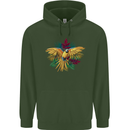 Maacaw Parrot In the Jungle Childrens Kids Hoodie Forest Green