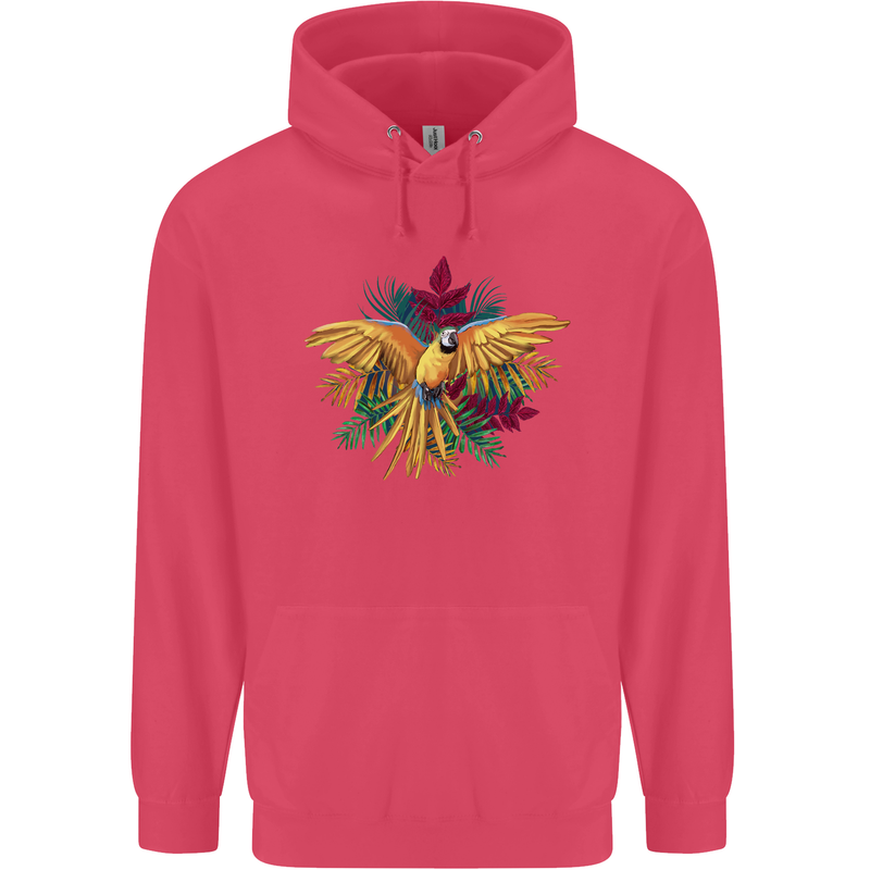Maacaw Parrot In the Jungle Childrens Kids Hoodie Heliconia