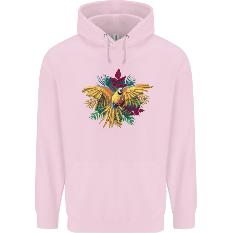 Maacaw Parrot In the Jungle Childrens Kids Hoodie Light Pink