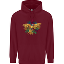 Maacaw Parrot In the Jungle Childrens Kids Hoodie Maroon