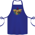 Maacaw Parrot In the Jungle Cotton Apron 100% Organic Royal Blue