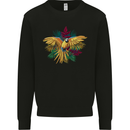 Maacaw Parrot In the Jungle Kids Sweatshirt Jumper Black