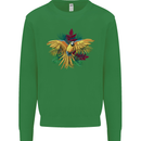 Maacaw Parrot In the Jungle Kids Sweatshirt Jumper Irish Green