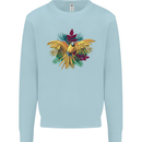 Maacaw Parrot In the Jungle Kids Sweatshirt Jumper Light Blue