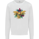 Maacaw Parrot In the Jungle Kids Sweatshirt Jumper White