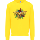 Maacaw Parrot In the Jungle Kids Sweatshirt Jumper Yellow