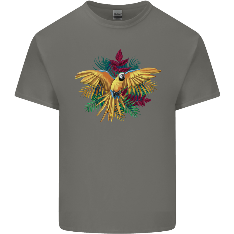 Maacaw Parrot In the Jungle Kids T-Shirt Childrens Charcoal