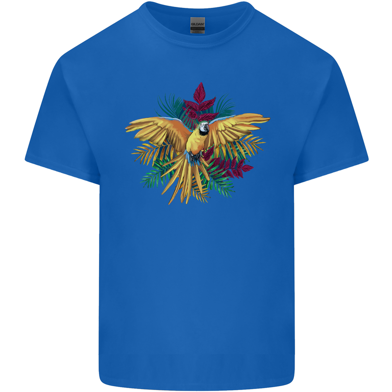Maacaw Parrot In the Jungle Kids T-Shirt Childrens Royal Blue