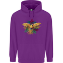 Maacaw Parrot In the Jungle Mens 80% Cotton Hoodie Purple