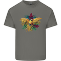 Maacaw Parrot In the Jungle Mens Cotton T-Shirt Tee Top Charcoal