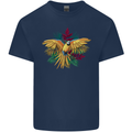 Maacaw Parrot In the Jungle Mens Cotton T-Shirt Tee Top Navy Blue
