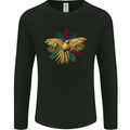 Maacaw Parrot In the Jungle Mens Long Sleeve T-Shirt Black