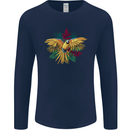 Maacaw Parrot In the Jungle Mens Long Sleeve T-Shirt Navy Blue