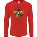 Maacaw Parrot In the Jungle Mens Long Sleeve T-Shirt Red