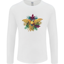 Maacaw Parrot In the Jungle Mens Long Sleeve T-Shirt White
