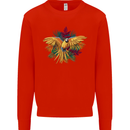 Maacaw Parrot In the Jungle Mens Sweatshirt Jumper Bright Red