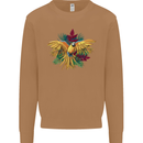 Maacaw Parrot In the Jungle Mens Sweatshirt Jumper Caramel Latte