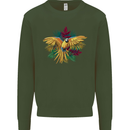 Maacaw Parrot In the Jungle Mens Sweatshirt Jumper Forest Green
