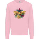 Maacaw Parrot In the Jungle Mens Sweatshirt Jumper Light Pink