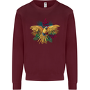 Maacaw Parrot In the Jungle Mens Sweatshirt Jumper Maroon