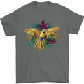 Maacaw Parrot In the Jungle Mens T-Shirt 100% Cotton Charcoal