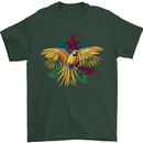 Maacaw Parrot In the Jungle Mens T-Shirt 100% Cotton Forest Green