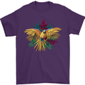 Maacaw Parrot In the Jungle Mens T-Shirt 100% Cotton Purple
