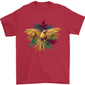 Maacaw Parrot In the Jungle Mens T-Shirt 100% Cotton Red