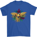 Maacaw Parrot In the Jungle Mens T-Shirt 100% Cotton Royal Blue