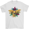Maacaw Parrot In the Jungle Mens T-Shirt 100% Cotton White