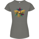 Maacaw Parrot In the Jungle Womens Petite Cut T-Shirt Charcoal