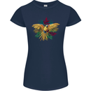 Maacaw Parrot In the Jungle Womens Petite Cut T-Shirt Navy Blue