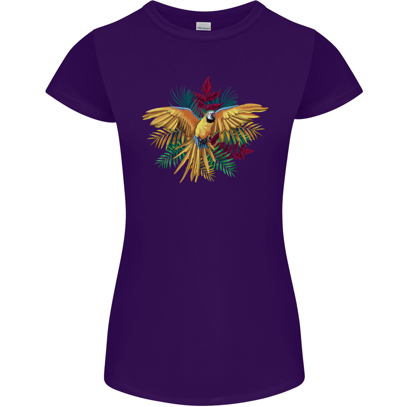 Maacaw Parrot In the Jungle Womens Petite Cut T-Shirt Purple