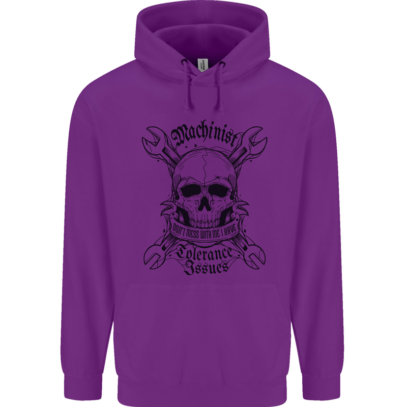 Machinist I Have Tolerance Issues Childrens Kids Hoodie Purple