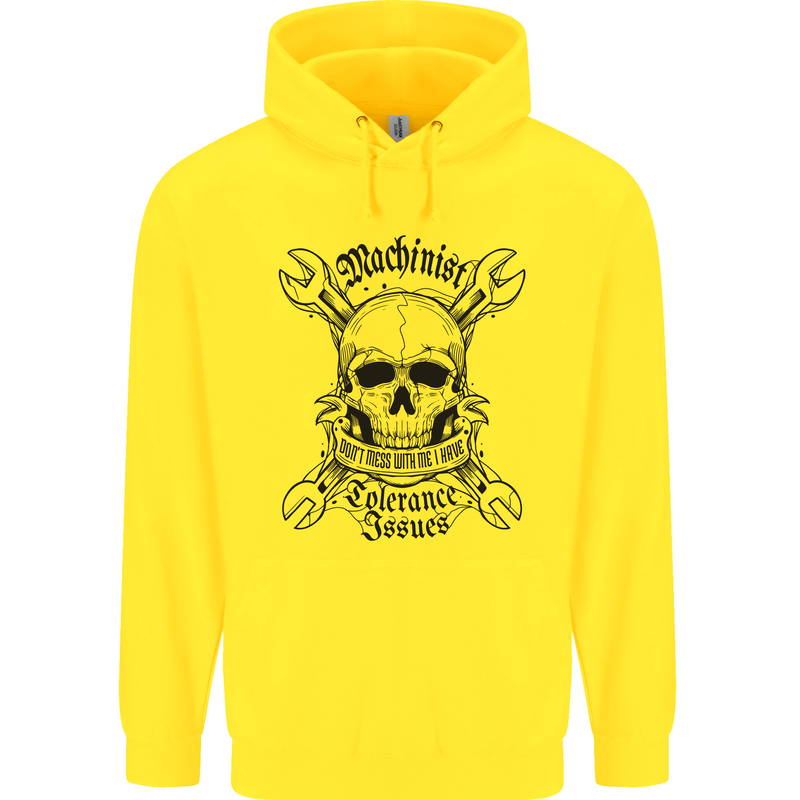 Machinist I Have Tolerance Issues Childrens Kids Hoodie Yellow