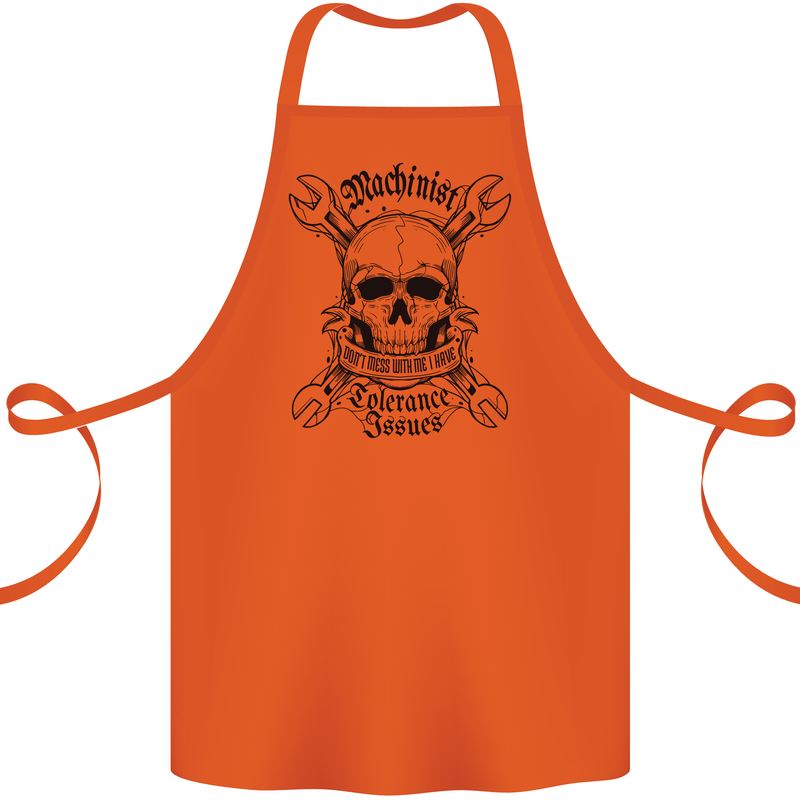 Machinist I Have Tolerance Issues Cotton Apron 100% Organic Orange