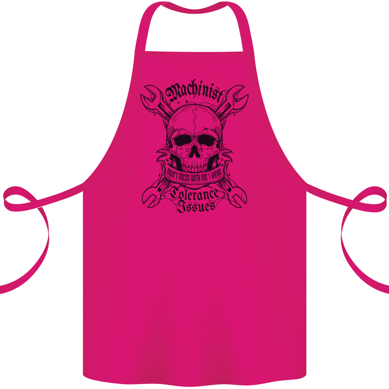 Machinist I Have Tolerance Issues Cotton Apron 100% Organic Pink