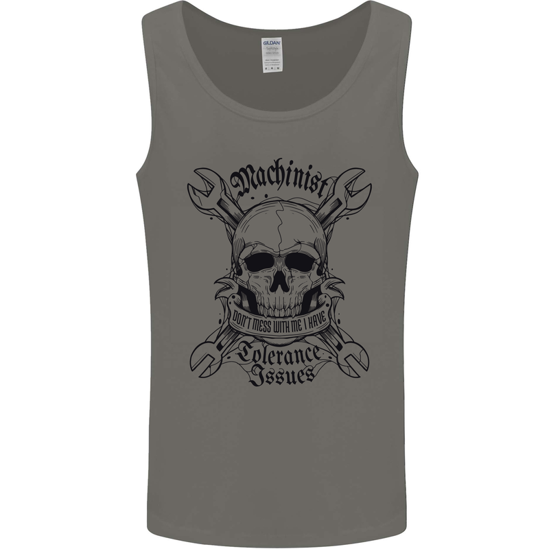 Machinist I Have Tolerance Issues Mens Vest Tank Top Charcoal