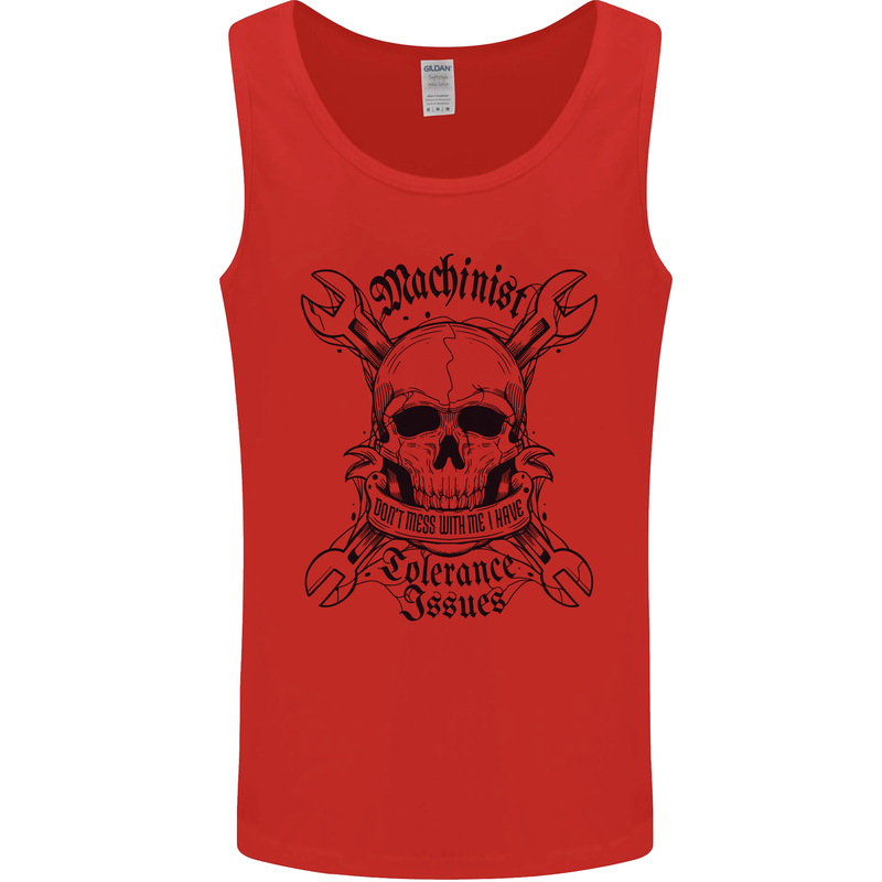 Machinist I Have Tolerance Issues Mens Vest Tank Top Red