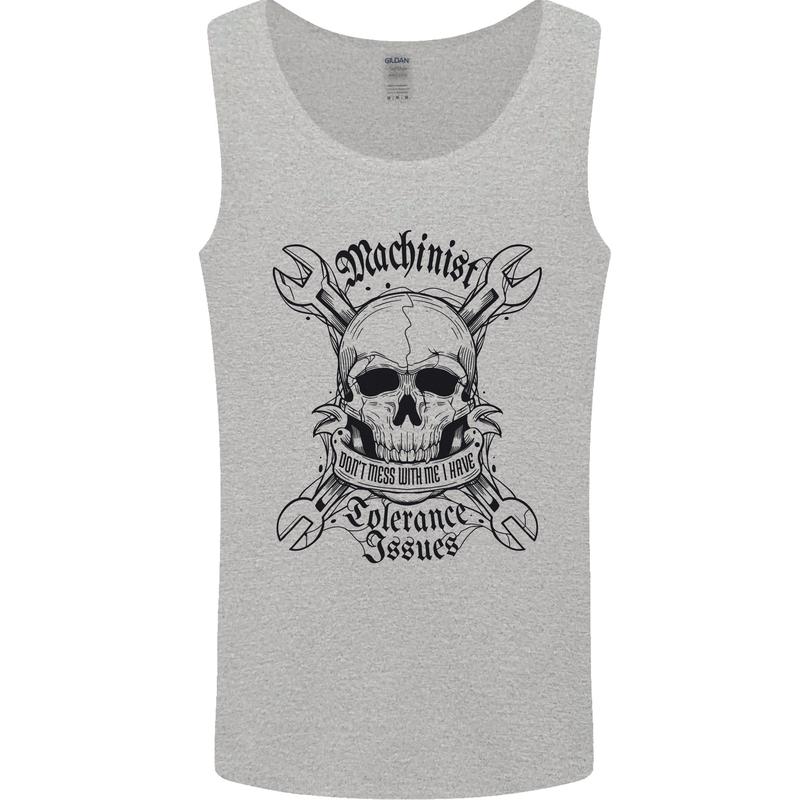 Machinist I Have Tolerance Issues Mens Vest Tank Top Sports Grey