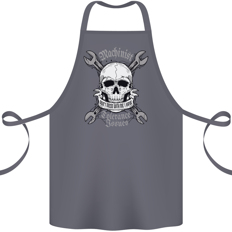 Machinist I Have Tolerance Issues Skull Cotton Apron 100% Organic Steel