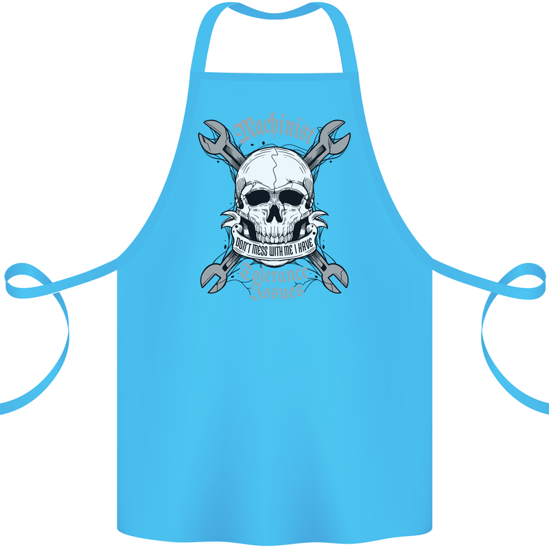 Machinist I Have Tolerance Issues Skull Cotton Apron 100% Organic Turquoise