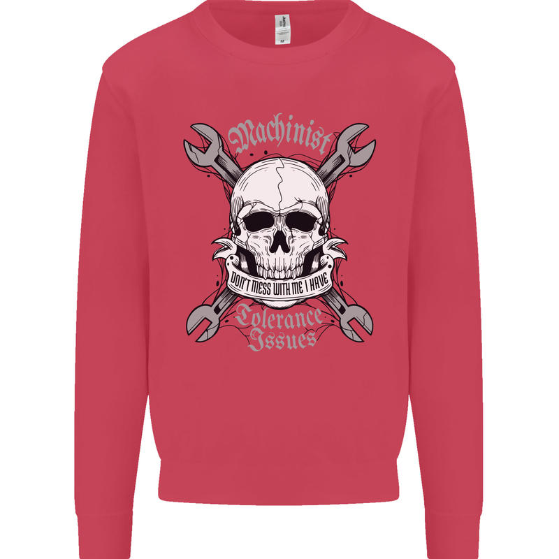 Machinist I Have Tolerance Issues Skull Kids Sweatshirt Jumper Heliconia