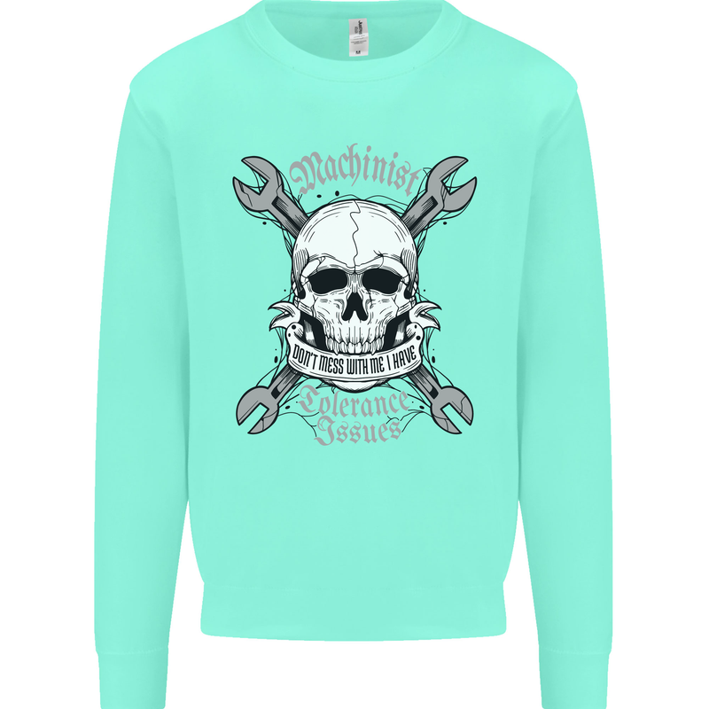 Machinist I Have Tolerance Issues Skull Kids Sweatshirt Jumper Peppermint