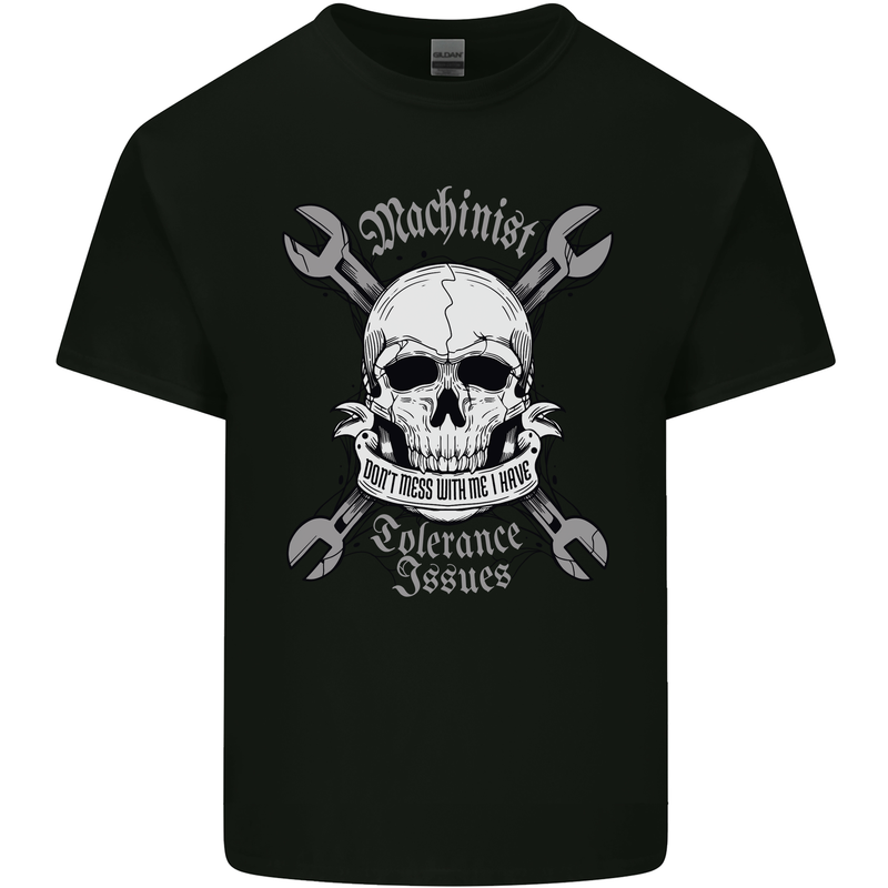 Machinist I Have Tolerance Issues Skull Kids T-Shirt Childrens Black
